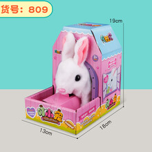 宝宝毛绒玩具狗狗电动  仿真电子宠物狗儿童电动毛绒女孩玩具小狗小兔会叫会走路机器狗狗仿真泰迪 兔兔屋彩盒套餐【白色】 标配