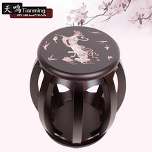实木古筝座椅公主凳子古典家用专用木凳古风凳琴凳单人櫈 紫檀色嫦娥奔月