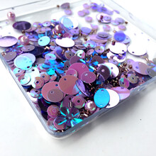 亮片珠片手缝异形材料包手工创意饰品配件订珠混装礼服装辅料 紫色系