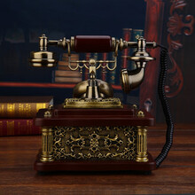 健丝美欧式复古电话机座机家用仿古电话机时尚创意老式转盘电话无线插卡GK 『推荐款』天然实木仿古无线款移动电信联通