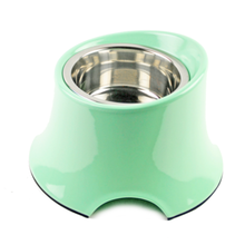 Super休普 高脚护颈狗盘单碗狗盆狗碗大型犬狗狗防滑防打翻金毛狗 BB绿 L装700g适合体重50kg内宠物