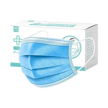 邸氏传人 50/100只装/一次性口罩成人 三层防防尘防护民用口罩含熔喷无纺布劳保防护透气 100只盒装成人蓝色/