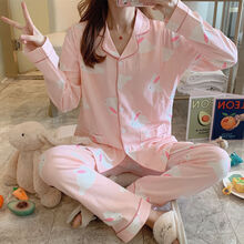 十月结晶同款 【上新】嫚批熙怀居家哺乳时光秋冬季棉质孕妇睡衣女可爱开衫大码月子服产后吸汗产妇 DD-1954#粉兔 M