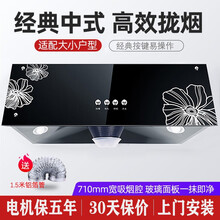 家用超薄中式顶吸老式挂壁大吸力抽油烟机脱排排油烟机 按键款+1米铝箔管 【不安装】自己安装