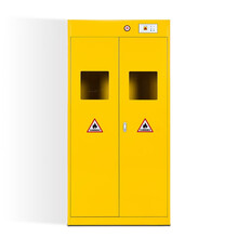 钱柜 钢制气瓶柜防爆柜安全柜 实验室医院用柜 黄色双瓶柜二代报警器