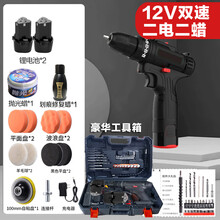 无线汽车抛光机打蜡机车载打磨车用划痕小型电动工具打腊美容神器 12vF双速2蜡2电池豪华工具箱