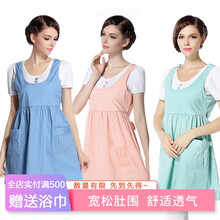 Temami孕妇装长袖裙子蕾丝孕妇短袖T恤中长款春夏装 短袖波点蓝 L