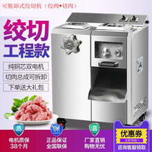 乾尊 绞肉机商用不锈钢切肉机切丝机切片机电动灌肠机商用切菜机 强劲型可脱卸双电机全不锈钢加厚