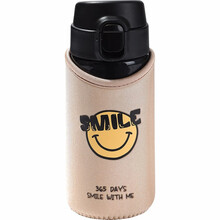 Bolikin 网红ins笑脸款保温杯套水杯套保护套杯子袋便携带提绳可拆卸通用防摔350 500ml smile香槟金300-360ml