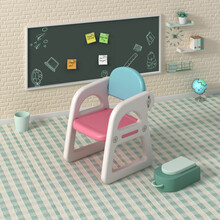 幼儿园桌椅套装宝宝学习写字桌儿童玩具桌塑料小书桌家用吃饭桌子 经典款-冰川蓝 【单椅】 【稳固防滑】现货