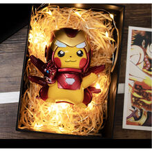 七夕情人节生日礼物送男女友皮卡丘os复仇者联盟钢铁侠漫威手办神奇数码宝贝汽车载公仔摆件定制定制款 变皮卡钢铁侠MK85礼盒