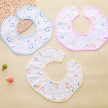 10/5/3条口水巾棉婴儿花瓣围嘴宝宝吐奶吃饭围兜360度旋转 一条八角女宝