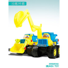儿童沙滩玩具套装海边城堡沙漏铲子和桶宝宝玩沙子挖沙决明子工具玩雪玩具 【惯性】铲车挖掘机2件套
