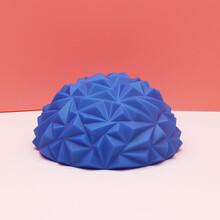 菠萝石榴莲球半圆幼儿园气垫塑料菠萝过河石按摩足部前庭平衡球平衡感体能器械锻炼小脑训练感统训练器材 蓝色菠萝球