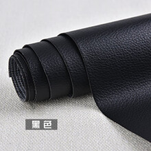 【溪沫】自粘皮革面料沙发修补贴补丁汽车内饰皮床座椅翻新软包硬包装饰皮 黑色 0.5米X1.37米