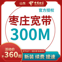 中国电信 山东电信宽带办理200M300M光纤新装续费青岛烟台济南潍坊临沂济宁枣庄威海日照非联通移动 枣庄东营宽带（含光猫） 12个月300M