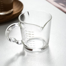 雅派双嘴带刻度咖啡奶盅加厚款迷你玻璃量杯调奶杯浓缩意式咖啡萃取杯 双嘴刻度杯梯形150ml