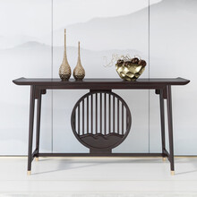 法诗琅郡新中式玄关柜禅意实木餐边柜储物柜客厅现代条案装饰柜端景台定制现货