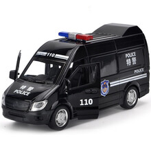 凌速 回力车合金小汽车玩具车仿真模型特警车 带灯光音乐儿童玩具男孩车模 特警车6649-3