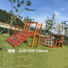 幼儿园木质攀爬架荡秋千轮胎组合攀爬网荡桥户外钻洞训练器材儿童户滑梯大型设备 F款