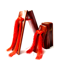 曲漾民族打击乐器快板御子板 太平歌词快板 初学入门玉子板响板 老竹幼儿款+绒布袋