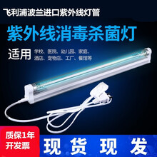 飞利浦紫外线消毒灯家用TUV杀菌灯管移动幼儿园医院蓝光紫外线灭菌消毒灯 15W灯管 含配送支架 开关线(长46CM)