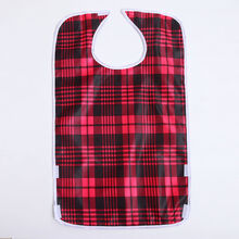 成人饭兜围嘴口水巾老人吃饭围兜防水防油防漏免洗老年人围兜 【涤纶双层】防水大红【送毛巾】