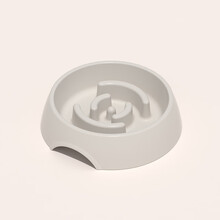 PETSHY&百宠千爱 宠物慢食碗猫碗狗碗猫狗粮食盆防打翻防噎缓食猫咪狗狗用品 瑞恩灰 【20.5*5.3】CM