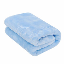 hoopet高密珊瑚绒毛毯金毛狗狗猫咪睡觉保暖深睡毯子宠物用品 双面宠物毛毯-蓝 小号 50*70cm