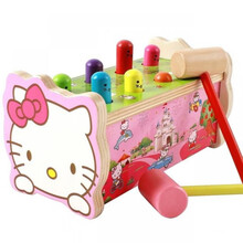 木制儿童玩具打地鼠敲打敲击木制双锤打地鼠玩具小 hellokitty猫打地鼠A款
