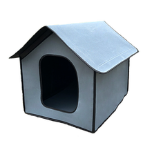 筱宠JD8防水户外猫舍流浪猫窝防水防晒简易狗窝冬季保暖防雨宠物用品室外保暖小房子野猫屋四季通用 灰色猫狗窝50*40*45cm 单屋无门帘
