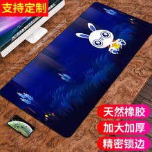 摩加超大鼠标垫写字电脑垫桌垫护腕加厚大号办公快捷键大全PS做图函数cad电竞桌面键盘学生书桌垫子 森林兔 尺寸300*800mm厚度4mm
