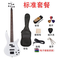 新手入门初学电贝斯四弦24品电贝司4弦bass摇滚演出贝斯乐器 PJB经典白