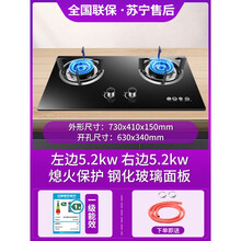 日本樱花煤气灶双灶家用天然气灶嵌入式燃气灶液化气九抢猛火炉具 家用节能蓝火灶+钢化玻璃 面板尺寸730x410 天然气