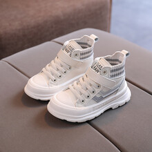 小孩子小朋友小学生穿的儿童鞋子秋冬棉鞋2小孩4男童运动鞋3女童宝宝软底马丁靴1-3-6岁半 F35米色 内长14cm22码