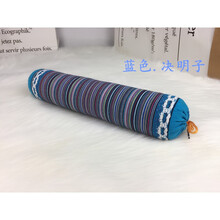 决明子小圆枕头颈椎枕棒荞麦皮护颈枕脊椎修复反弓硬器圆柱枕 蓝色决明子