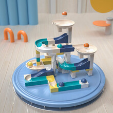 创意童年积木玩具男女孩拼装模型兼容乐高3-6岁大颗粒滑道积木城堡儿童宝宝启蒙早教99颗粒滑道游乐园