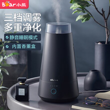 小熊（bear）加湿器卧室迷你家用静音办公室空调房负离子净化空气增湿器香薰机JSQ-B20H1 黑色
