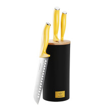 ownland 澳澜厨馨 刀具套装厨房切菜刀厨师刀水果刀家用不锈钢刀木刀座四件套