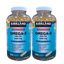 加拿大直邮 Kirkland Signature新版可兰深海鱼油Omega-3高含量330粒 深海鱼油1200mg330粒 两瓶