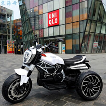 婴爵 儿童电动摩托车大号三轮电瓶车男女宝宝可坐人儿童车 儿童摩托车-白色