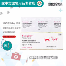 美国辉瑞速诺片50mg250mg宠物狗消炎药十颗猫鼻支犬猫口腔咳嗽牙龈炎皮肤病浓皮阿莫西林克拉维酸钾 250mg*单板（10粒）
