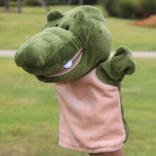 动物手偶毛绒玩具嘴巴能动儿童腹语手套表演布偶猴子手指玩偶娃娃 【张嘴】恐龙手偶