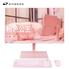 onebot L24A2 23.8英寸高清IPS屏家用娱乐一体机台式电脑（i5 9400 16G 1TBSSD 三年上门 键鼠WiFi蓝牙）粉