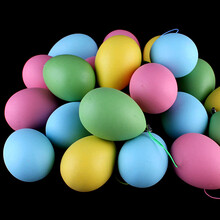 复活节彩蛋卡通彩绘仿真鸡蛋塑料彩蛋儿童diy手工手绘画画涂色 图案款鸡蛋1个颜色随机发