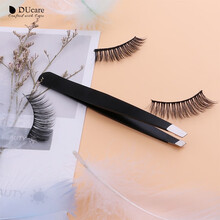 黛蔻（DUcare）镊子眉毛夹修眉工具 斜口小镊子 修眉镊 修眉夹钳 拔眉拔毛拔胡子 夹睫毛【黑色单支】