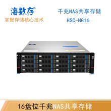 海数存16盘位企业高性能NAS共享存储文件数据共享nas网络存储HSC-NG16 2*1Gb接口（可升级至6*1Gb） 160TB（含16块原厂企业级10TB硬盘）