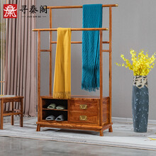 寻秦阁 红木家具非洲花梨（学名：刺猬紫檀）新中式实木衣帽架鞋柜一体卧室收纳柜客厅多功能挂衣架