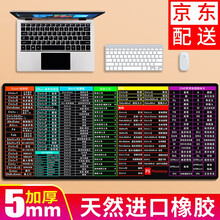 摩加 超大鼠标垫加厚办公快捷键大全护腕大号电竞游戏PS函数cad桌面键盘女生电脑垫书桌垫子定制订做 快捷键大全-黑底彩条新 尺寸300*800mm厚度5mm