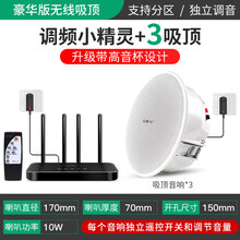 先科分区无线蓝牙吸顶音响天花吊顶音箱家用客厅电视3D环绕嵌入式商用室内店铺餐厅壁挂墙重低音喇叭 发射主机+3高音杯吸顶
